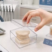 Caja de exhibición para modelos dentales, caja de almacenamiento para modelos dentales con tapa para modelos de estudio de ortodoncia y organizador dental