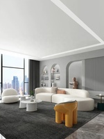Canapé modulaire moderne en velours gris avec ottoman, chaise longue droite, pour salon - Collection Amigos Furniture