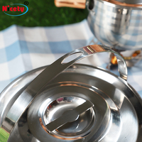 Pot de pique-nique portable en acier inoxydable durable pour l'extérieur, ustensiles de cuisine pour l'extérieur