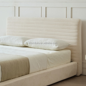 <b>Cheap</b> Eco-Friendly Durable Hotel Bed King Size Modern Wooden Panel <b>Frame</b> Upholstered Fabric Channel Tufted Headboard Apartment - Product Image 6