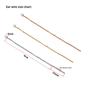 O Shape Chain <b>Threader</b> <b>Earrings</b> | 18K PVD Gold Plated Stainless Steel Long Tassel Ear Wire Hook Jewelry Findings - Product Image 2