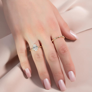 Anello con Diamante Coltivato in Laboratorio Certificato IGI, <span class=keywords><strong>Oro</strong></span> 10K 14K 18K, Taglio Ovale, Anello di Fidanzamento VVS Solitario, Gioiello da Matrimonio per Donne - Product Image 4