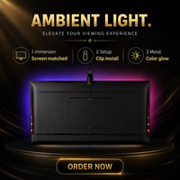 Rétroéclairage TV USB intelligent 5V avec synchronisation d'écran à 3 caméras, lumière ambiante pour moniteur PC, salle de jeu