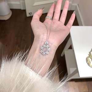 Collier pendentif en argent sterling S925, forme poire de neige, petit collier frais avec chaîne lisse, design cadeau, pendentifs de mode populaires, breloques - Product Image 4