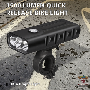 ไฟจักรยานหน้าแบบชาร์จได้ รุ่นใหม่ สว่างพิเศษ 1500 ลูเมนส์ 3*T6 LED กันน้ำ ถอดเร็ว ไฟฉายติดจักรยาน - Product Image 2