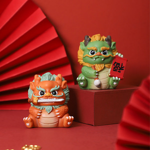 Statuetta Creativa in Resina a Forma di Leone Nafulong Longsheng Jiuzi Decorazione per Casa Regalo di Compleanno Scrivania Ufficio - Product Image 4