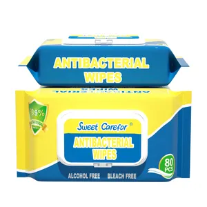 80pcs Antibacterial Wipes Alcohol Free Disinfecting Wipes Medical Care Antiseptic Wipes