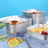 Conteneurs alimentaires jetables carrés de 9 pouces en aluminium 1440ml boîtes de plateau Tiffin plaques d'emballage de fast-food pour fast-foods