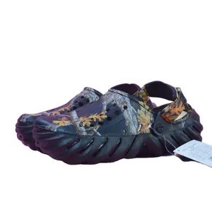 Sandalias de camuflaje con estampado de hojas de madera para hombre, suelas gruesas, antideslizantes, cómodas, zapatos informales de moda