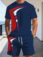 T-shirt décontracté pour homme à manches courtes, col rond, coupe ample, imprimé numérique 3D avec motif, en polyester