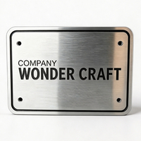 Plaque d'identification personnalisée en acier inoxydable brossé pour machines industrielles, gravée, durable, vente en gros
