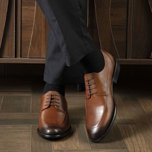 Chaussures en cuir de haute qualité pour hommes, pour le bureau et les occasions professionnelles, bout pointu, légères, respirantes, antidérapantes, imperméables, printemps-été - Product Image 5