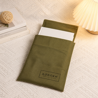 Pochette en coton sergé bio réutilisable avec logo personnalisé imprimé pour emballage de vêtements, foulards et oreillers, sac anti-poussière
