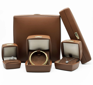 Caja de Almacenamiento de Joyería de Cuero PU al por Mayor en Varios Tamaños, Caja de Regalo para Exhibición de Joyas con Interior de Franela Premium - Product Image 6