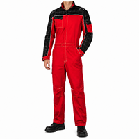 Combinaison de travail pour homme à manches longues en fibre de polyester antibactérienne, design bicolore, taille ajustable