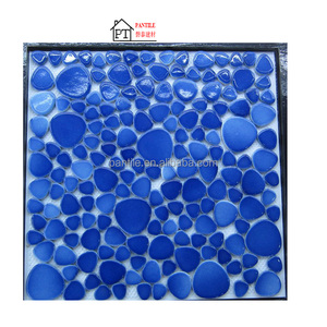 Nhà Máy bán hàng trực tiếp Vòng Penny gốm vuông thiết kế màu xanh hồ bơi mô hình Gạch Mosaic gốm cho thủ công — ảnh 1