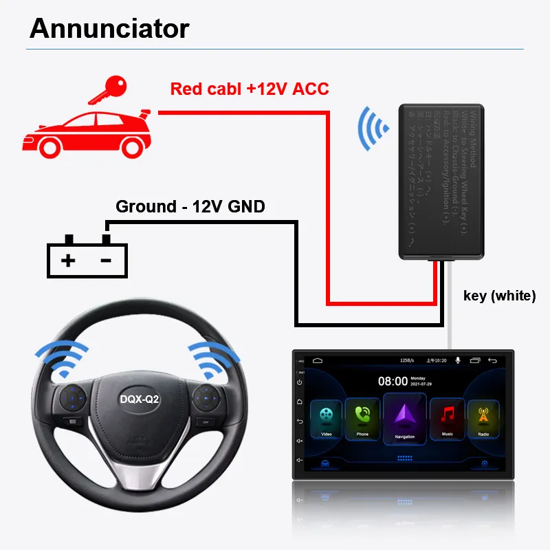 Prezzo di fabbrica accessori per auto telecomando universale per volante per video stereo per autoradio