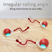 Balle interactive intelligente pour chat, jouet d'intérieur à roulement rapide sur tapis, avec sons et mouvements, pour stimuler le jeu de votre chat