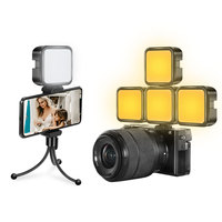 Lumière vidéo 2500-6500K, éclairage portable pour caméra LED avec sabot froid, panneau lumineux rechargeable à intensité variable Type C