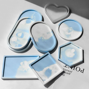 Moldes de Silicone DIY Hexagonais, Redondos e Ovais para Gesso, Forma para Coração e Flor em Concreto e Cimento, Base de Copo e Porta-Copos, Moldes de Resina Epóxi - Product Image 2