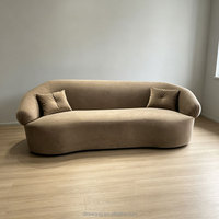 F084 Minimalistisches Wellenförmiges Stoffsofa mit Geometrischer Prägetextur Umweltfreundliche Indoor-Lounge-Möbel für Villa, Lager und Park
