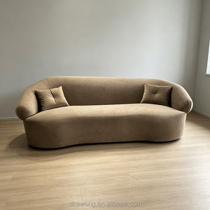 Sofá de tela minimalista F084 con forma ondulada, textura geométrica en relieve, sofá de salón para interiores, mueble de sofá para el hogar. - Product Image 4