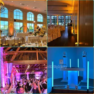 DJs UPlights Both Lighting Smart DJ S4 RGBWA UV 4*18W LED Battery Wireless DMX Up Lighting APP Control For Wedding Party Club