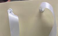Sacs de luxe à poignée en ruban et œillets, avec logo personnalisé imprimé, rayures roses et noires, laminés, pour cadeaux, très demandés