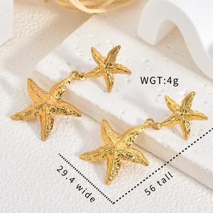 Pendientes de Acero Inoxidable con Dijes de Océano, Diseños de Estrella de Mar, Sirena, <span class=keywords><strong>Pulpo</strong></span> y Medusa, Pendientes para Mujer, Joyería de Moda Impermeable - Product Image 6
