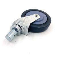 Roues médicales silencieuses à coque entièrement enveloppée pour lit d'hôpital, roulettes médicales antimicrobiennes en TPR/Nylon avec roulement de qualité médicale à haute capacité de charge