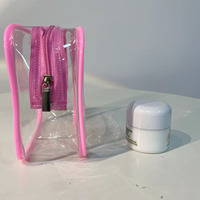 Pochette de voyage pour cosmétiques, petite, résistante à l'eau, en PVC transparent avec fermeture éclair, logo personnalisé, pour échantillons de soins de la peau et de maquillage