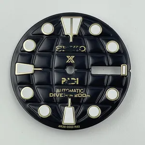 Shuangli face 3C ночник адаптация 4R36 механизм лица NH36 черный золотой 007 Циферблат часов 28,5 мм