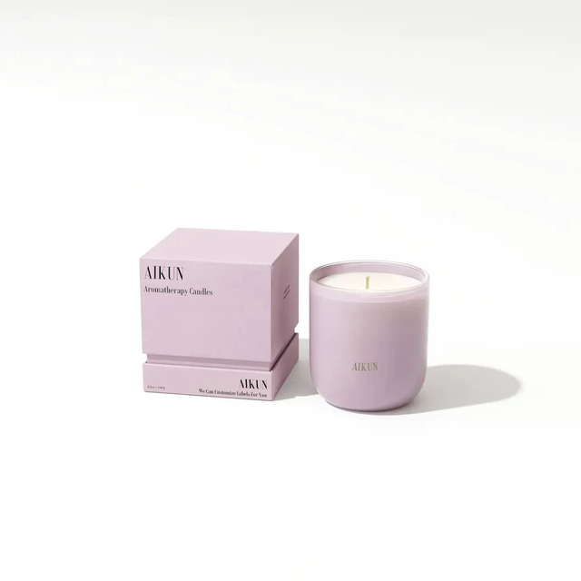 AIKUN Customized Luxury Aromatherapy Soy Wax Glass Fragrance Candle Rose Tea Scented for Diwali and Easter for Bars