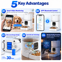 Distributeur automatique intelligent pour chats avec caméra HD, vision nocturne, contrôle à distance par application, enregistrement vocal, anti-blocage et double alimentation