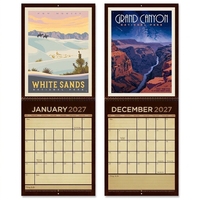 Calendrier mural de bureau 2027 sur le thème des Parcs nationaux, personnalisé, nouveau design, impression couleur, avec reliure spirale, vente en gros