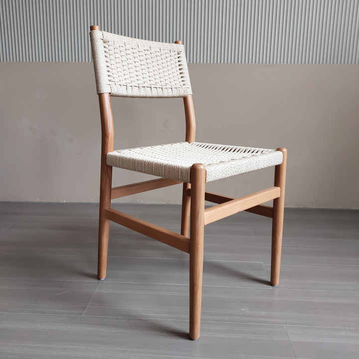 Lancaster Woven Dining Chair Beech Wood Dining Chair Restaurant Backrest Braided Rope Chair