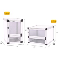 Enclos pour animaux de compagnie en PVC et alliage d'aluminium, pour reptiles, avec bac d'alimentation, petite cage dédiée aux reptiles, villa pour animaux