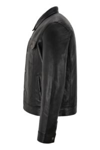 Custom 100% Genuine Black Nappa Leather Men’s <b>Jacket</b> Tailored Fit Custom Logo Private Label OEM Wholesale <b>Smart</b> Casual Style - Product Image 3