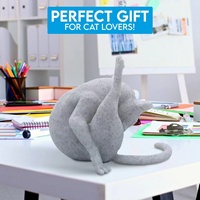Figurine de chat drôle transfrontalière nouvel artisanat en résine écologique pour Noël Statue de chat grandeur nature pour une utilisation en extérieur ou des cadeaux