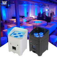 4x18W RGBWA UV 6 en 1, Luces LED Par Can Inalámbricas con Control Remoto DMX por Aplicación, Funcionan con Batería, para DJ y Discotecas