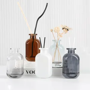 Colorful 150Ml Aroma Essential Oil Perfume Fragrance Diffuser Bottle Frosted Clear Glass Reed Diffuser Empty Bottle For Decor