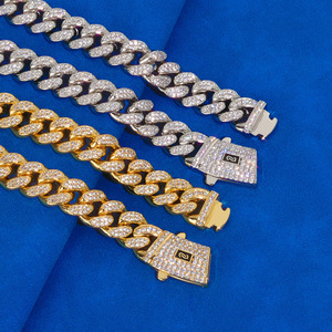 Fully Iced 2-Row Miami Link Bezel <b>Set</b> Moissanite Bracelets S925 Silver 18K <b>Gold</b> Plated Hip Hop Unisex Custom Fine Jewelry - Product Image 3