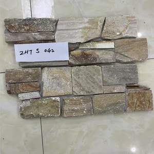 Panneaux muraux en pierre mince en ardoise naturelle de conception artistique personnalisée en gros pour <span class=keywords><strong>galerie</strong></span> d'art, revêtement mural extérieur - Product Image 6