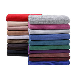 Nueva bufanda larga de algodón mercerizado con Jersey arrugado, gasa de alta calidad, marca de algodón de Color puro, bufanda musulmana de invierno 2020 para mujer - Product Image 5