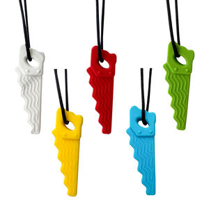Collar mordedor de silicona con forma de diente de sierra para niños, juguete mordedor de silicona para niños con autismo, venta al por mayor - Product Image 2