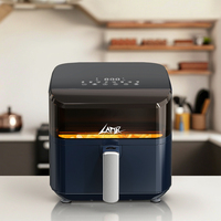 Friteuse à air électrique numérique 1000W 6L Plastique Cuisine Essential Garantie 1 an Design carré moderne Circulation d'air rapide Manuel