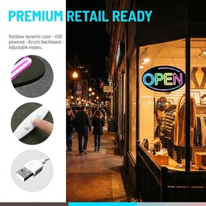 Enseigne LED néon suspendue pour vitrine, décoration intérieure, indicateur lumineux de nuit pour fenêtre, lumière d'ambiance personnalisable 5V 12V - Product Image 2