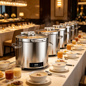 Olla Eléctrica Inteligente con Pantalla Táctil FLEY, Acero Inoxidable 304, Calentador de Alimentos con Temperatura Constante para Restaurantes y Buffets - Product Image 1