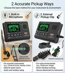 Accordeur numérique 3-en-1 à clipser avec générateur de tonalité, accordeur chromatique pour guitare, basse, <span class=keywords><strong>violon</strong></span>, ukulélé pour la pratique musicale - Product Image 4