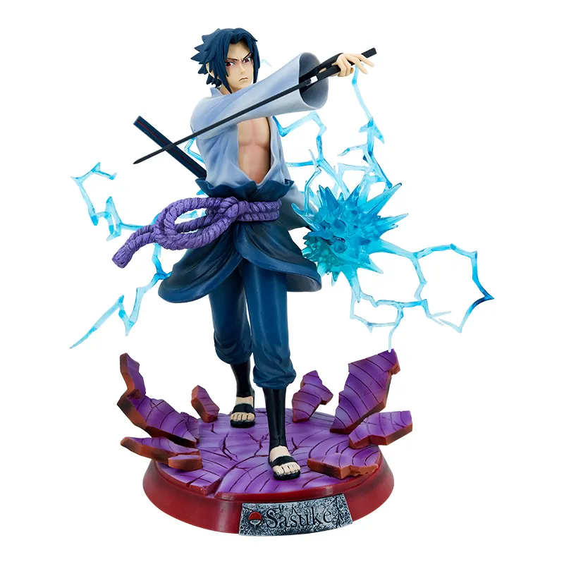 Figuras De Narutos Standing Posture Large Chidori Sasuke Statue Doll Model Anime Pvc Action Figure Ornaments